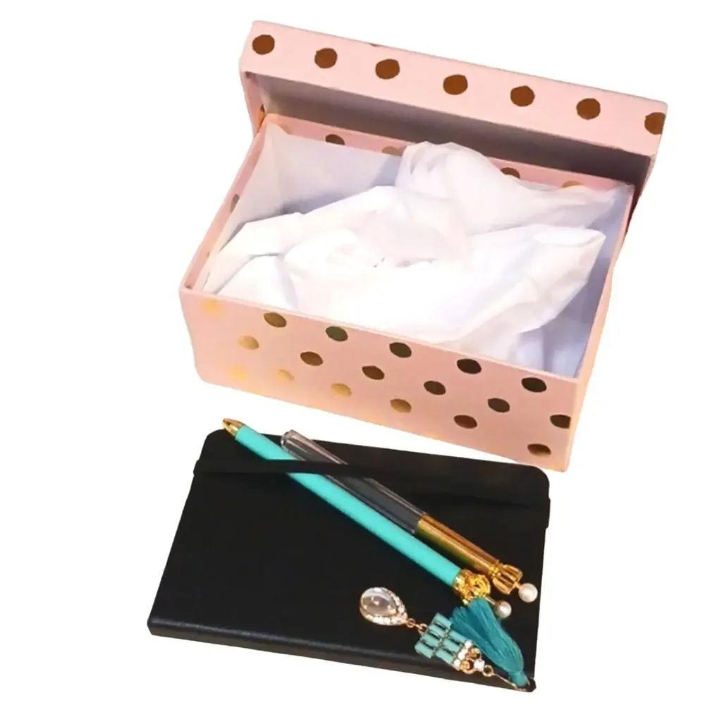 Journal Set Black‎ Hardcover Notebook Jeweled Bookmark Pencil Duo w GIFT BOX New